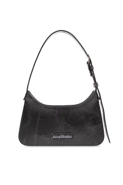 Acne Studios Platt Logo Detailed Shoulder Bag In Black