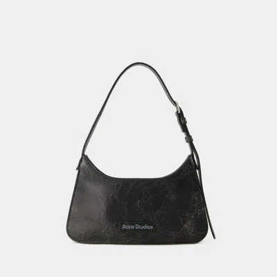 ACNE STUDIOS PLATT MICRO CRACKLE HOBO BAG - ACNE STUDIOS - LEATHER - BLACK