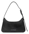 Acne Studios Textured Leather Shoulder Bag With Cracked Effect In Black