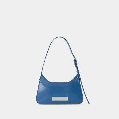 Acne Studios Letter Detail Shoulder Bag In Blue