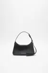 Acne Studios Mini Platt Crackled Leather Shoulder Bag In Black