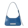 Acne Studios Letter Detail Shoulder Bag In Blue