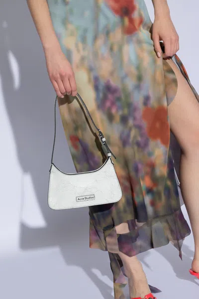 Acne Studios Platt Micro Leather Shoulder Bag In White