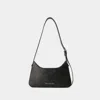 Acne Studios Platt Mini Crackle Hobo Bag -  - Leather - Black In Black