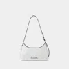 Acne Studios Platt Mini Crackle Hobo Bag -  - Leather - White In White