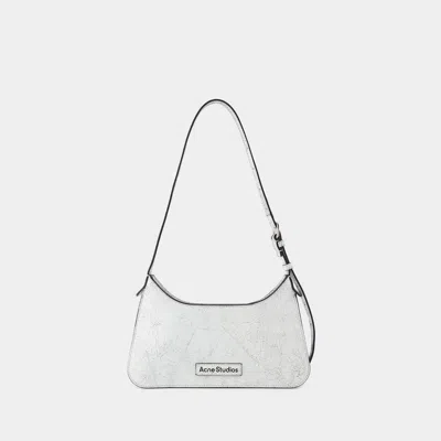 Acne Studios Platt Mini Crackle Hobo Bag -  - Leather - White