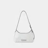 Acne Studios Platt Mini Crackle Hobo Bag In White