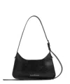 Acne Studios Mini Platt Crackled Leather Shoulder Bag In Black