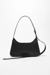 Acne Studios Black Shoulder Bag With Cracked Leather Finish In Black
