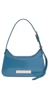 Acne Studios Letter Detail Shoulder Bag In Denim Blue