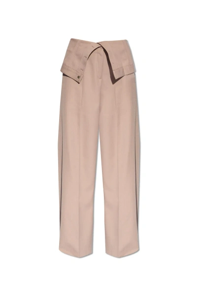 Acne Studios Pleat-front Trousers In Cold Beige