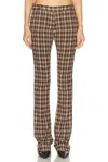 Acne Studios Womens Beigebrown Check-pattern Regular-fit Woven Flared Trousers In Beige & Brown