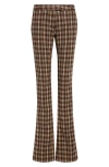 Acne Studios Pluffy Check Bouclé Flare Pants In Beige/brown