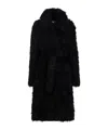 Acne Studios Plush Long Coat In Black