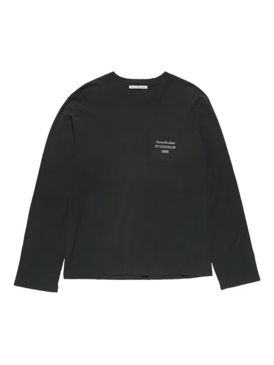 Acne Studios Pocket-detail Long-sleeve T-shirt In Black