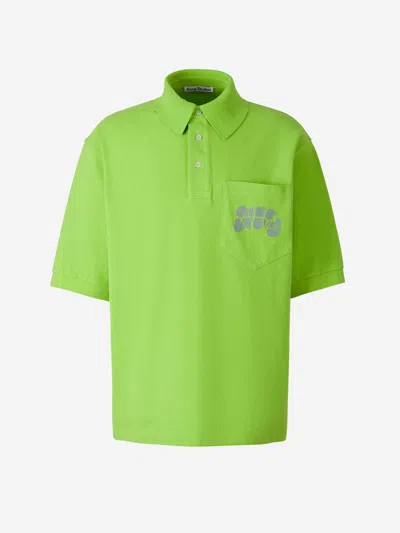 Acne Studios Pocket Detail Polo In Light Green