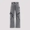 Acne Studios Straight Cargo Jeans In Dbh Washed Anthracite