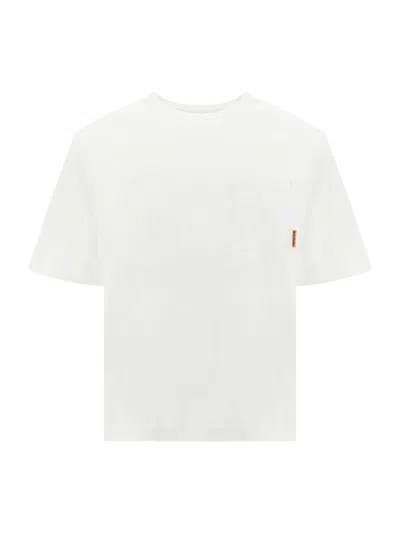 Acne Studios Pocket T-shirt In White Cotton In Optic White