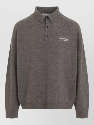 Acne Studios Polo Sweater Yak Wool Blend Knit In Multi