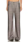 Acne Studios Poltana Check Fluid Trouser In Dark Grey