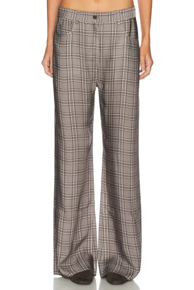 Acne Studios Poltana Check Fluid Trouser In Dark Grey