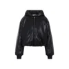 Acne Studios Hooded Faux Leather Jacket A90654le R In Black