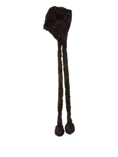 Acne Studios Pom-pom Ear-flap Hat In Black