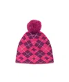 Acne Studios Pompom-detail Checked Beanie In Pink