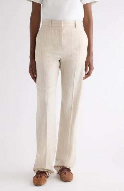Acne Studios Pontino Pinstripe Wool Trousers In Neutral