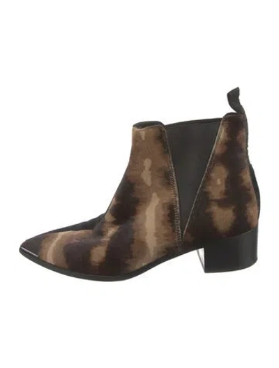 Pre-owned Acne Studios Ponyhair Animal Print Chelsea Boots In Multi