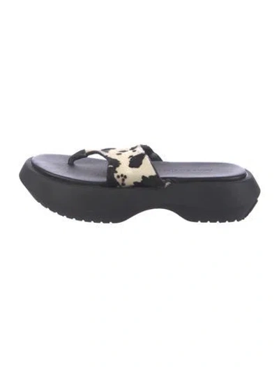 Pre-owned Acne Studios Ponyhair Animal Print Slides In Multi