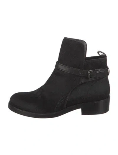 Pre-owned Acne Studios Ponyhair Moto Boots In Black