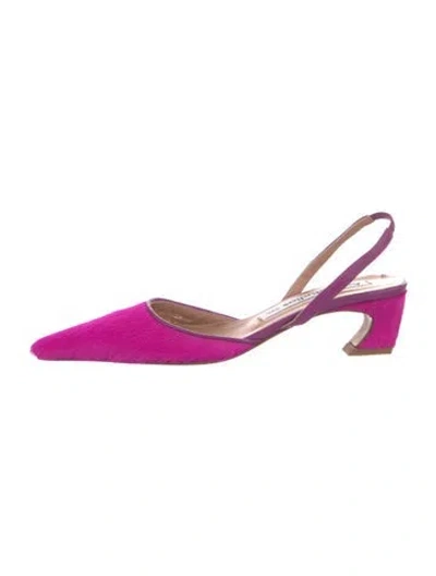 Pre-owned Acne Studios Ponyhair Slingback Pumps In Pink