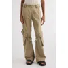 Acne Studios Potinal Cotton Canvas Cargo Trousers In Washed Beige Dru