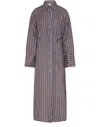 Acne Studios Delestina Stripe Long Sleeve Satin Shirtdress In Multicolor