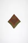 Acne Studios Paisley Bandana-print Wool Scarf In Khaki Green,rust Orange
