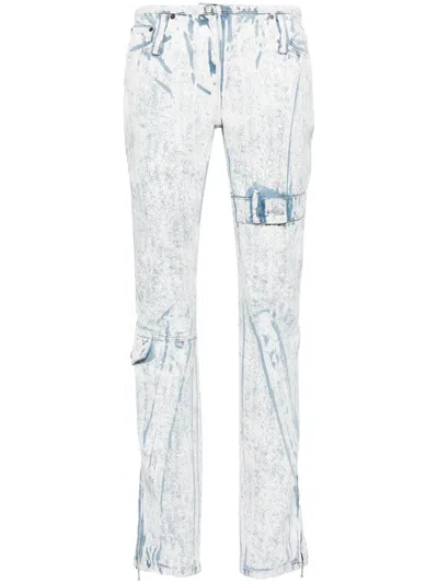 Acne Studios Coated Denim Midrise Straight Jeans In Blue