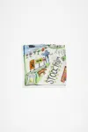 Acne Studios Illustration-print Silk Scarf In Multicolor