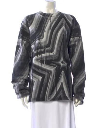 Pre-owned Acne Studios Printed Bateau Neckline Sweatshirt In White