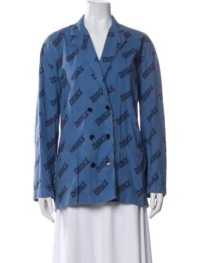 Pre-owned Acne Studios Printed Blazer In Blue