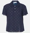 Acne Studios Polka Dot Polo Polo Shirt Blue In Navy/white