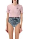 Acne Studios Etee Printed Bikini Bottoms In Pink Mulit