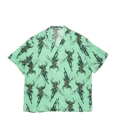 Acne Studios Printed Button-down Shirt In Green
