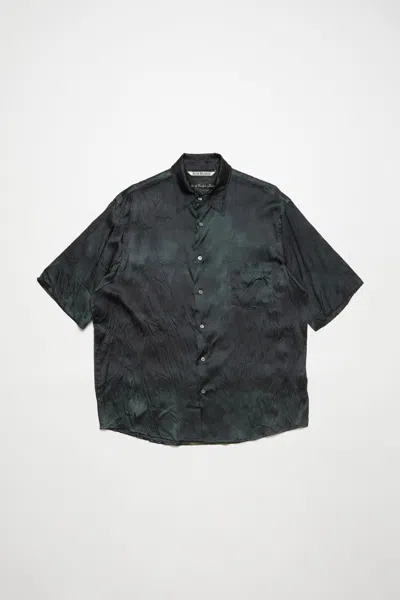 Acne Studios Printed Button-up Shirt In Black