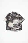 Acne Studios Printed Button-up Shirt In Black,white