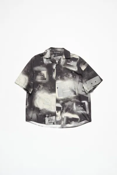 Acne Studios Printed Button-up Shirt In Black,white