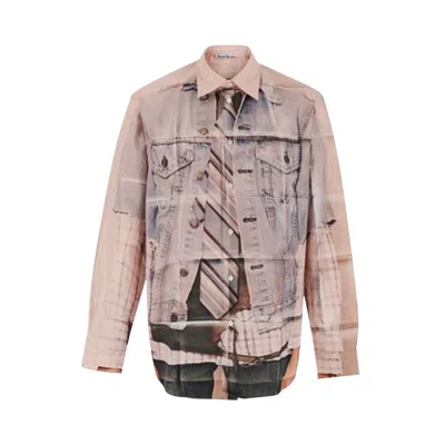 Pre-owned Acne Studios Printed Button Up Shirt 'pink' | Men's Size 50