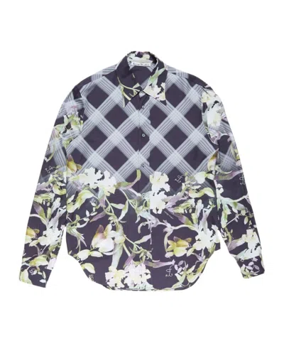 Acne Studios Printed Button-up Shirt In Black