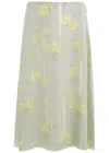 Acne Studios Printed Chiffon Midi Skirt In Grey