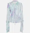 Acne Studios Printed Cotton And Silk Chiffon Top In Multicoloured